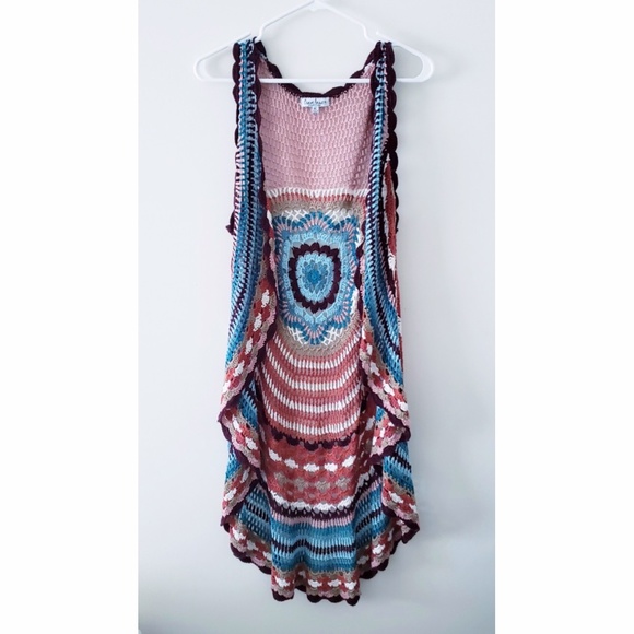 Almost Famous Sweaters - Gorgeous Crochet Sleeveless Cardigan